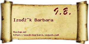 Izsák Barbara névjegykártya
