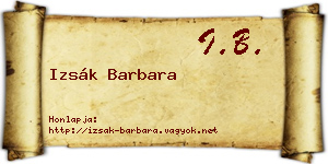 Izsák Barbara névjegykártya