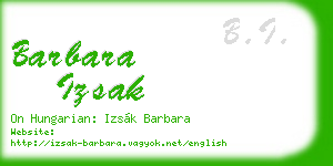 barbara izsak business card