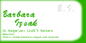 barbara izsak business card